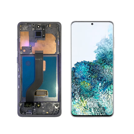 Écran AMOLED Complet Samsung Galaxy S20+ G985F 6.7" - Kit Assemblé avec Cadre et Couvercle - Noir/Gris/Blanc/Bleu Clair/Bleu Foncé - Garantie 6 Mois