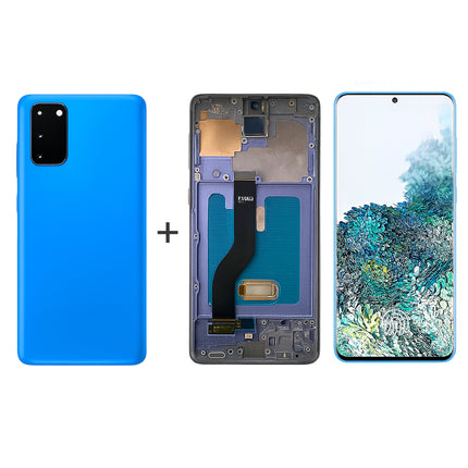 Écran AMOLED Complet Samsung Galaxy S20+ G985F 6.7" - Kit Assemblé avec Cadre et Couvercle - Noir/Gris/Blanc/Bleu Clair/Bleu Foncé - Garantie 6 Mois