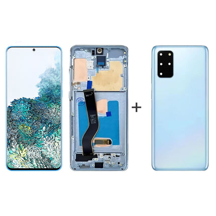 Écran AMOLED Complet Samsung Galaxy S20+ G985F 6.7" - Kit Assemblé avec Cadre et Couvercle - Noir/Gris/Blanc/Bleu Clair/Bleu Foncé - Garantie 6 Mois