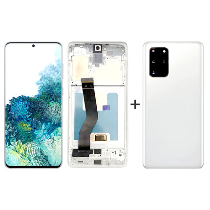 Écran AMOLED Complet Samsung Galaxy S20+ G985F 6.7" - Kit Assemblé avec Cadre et Couvercle - Noir/Gris/Blanc/Bleu Clair/Bleu Foncé - Garantie 6 Mois