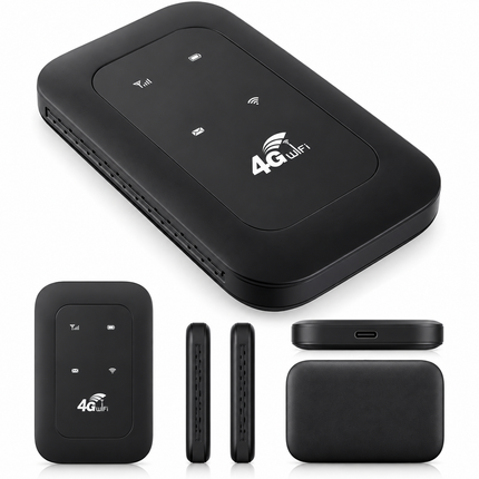 Routeur Mobile 4G/5G WiFi – Point d'Accès Portable LTE CAT4 300 Mbps – Emplacement Carte SIM – Batterie 2100 mAh Plus de 10 Heures d'Autonomie – Connexion jusqu'à 10 Appareils – USB‑C Plug and Play – Bande B1/B3/B5/B40 – Extérieure Voyage Affaire Maison