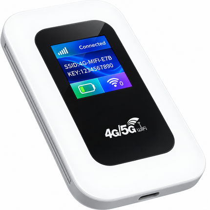 Appareil WiFi Hotspot Mobile 4G/5G – Connectivité 4G LTE CAT4 – Internet 300 Mbps – Routeur WiFi Portable avec Carte SIM – Batterie 2100 mAh – Plus de 10 Heures d’Autonomie – Connexion jusqu’à 10 Appareils – USB‑C Plug and Play – Extérieur, Voyage, Maison