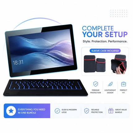 Tablette PC Windows 10 11,6″ – 2 Go DDR + 64 Go ROM – Processeur Intel Atom Z3735G Quad Core – Écran IPS 1366×768 Tactile 10 Points – 2 en 1 avec Clavier Docking – Batterie 9000 mAh – Modèle G12