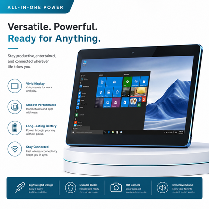 Tablette PC Windows 10 11,6″ – 2 Go DDR + 64 Go ROM – Processeur Intel Atom Z3735G Quad Core – Écran IPS 1366×768 Tactile 10 Points – 2 en 1 avec Clavier Docking – Batterie 9000 mAh – Modèle G12