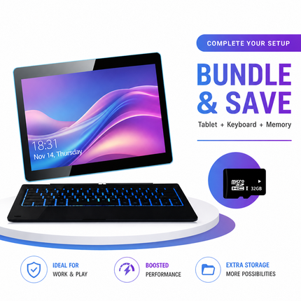 Tablette PC Windows 10 11,6″ – 2 Go DDR + 64 Go ROM – Processeur Intel Atom Z3735G Quad Core – Écran IPS 1366×768 Tactile 10 Points – 2 en 1 avec Clavier Docking – Batterie 9000 mAh – Modèle G12
