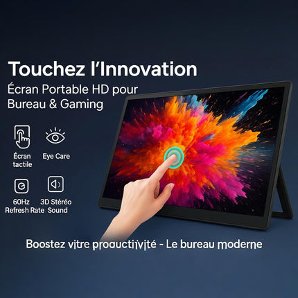 Écran de Surveillance Tactile 13" Aramox 4:3 - Interface Multimédia HD 800x600, Son 3D Stéréo, 60Hz, Design Économe en Espace avec Pivot Inclinable - Pour Bureau et Jeu
