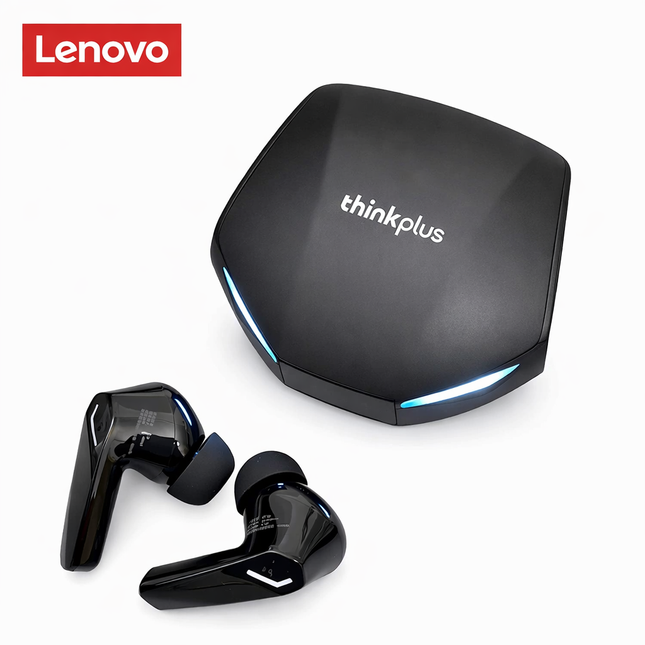 Lenovo Pro XT – Écouteurs Bluetooth 5.4 Gaming à Faible Latence, Affichage LED, Mode Double Jeu/Musique, IPX4 (Noir/Blanc/Gris)
