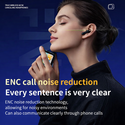 Écouteurs Bluetooth 5.4 avec ANC 35dB, Écran Tactile, IPX5 et HIFI Stéréo pour Sport Gaming et appels