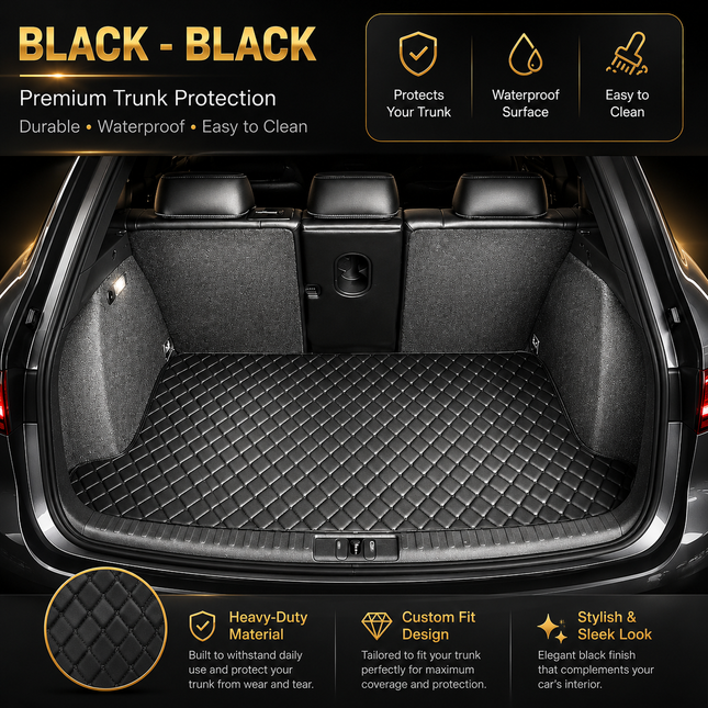 Tapis de Coffre Personnalisé pour Honda CR-V – Couverture Automobile Sur-Mesure – Compatible CRV 2012 à 2026 – Cuir Artificiel Haute Qualité – Imperméable, Antidérapant, Résistant – Accessoire Intérieur Protecteur