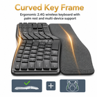 Clavier Ergonomique Sans Fil 2,4 GHz – Conception Divisée Naturelle – Repose-Poignets Intégré – Inclinaisons Réglables – 111 Touches avec Pavé Numérique – Touches Silencieuses et Réactives – Rechargeable – Compatible PC, Mac, Tablet