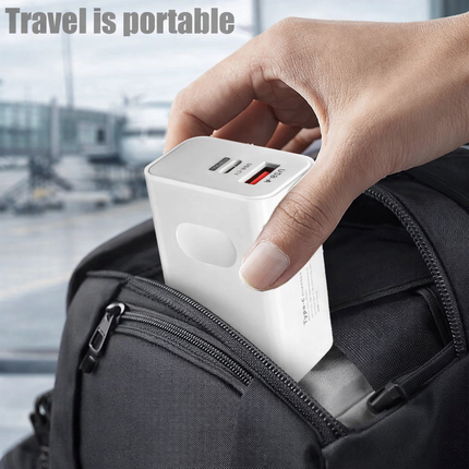 Chargeur Mural Rapide 120W 2 en 1 – Double Port USB-A et USB-C PD – Bloc d’Alimentation Universel pour iPhone, Samsung, Xiaomi, Redmi – Prise US