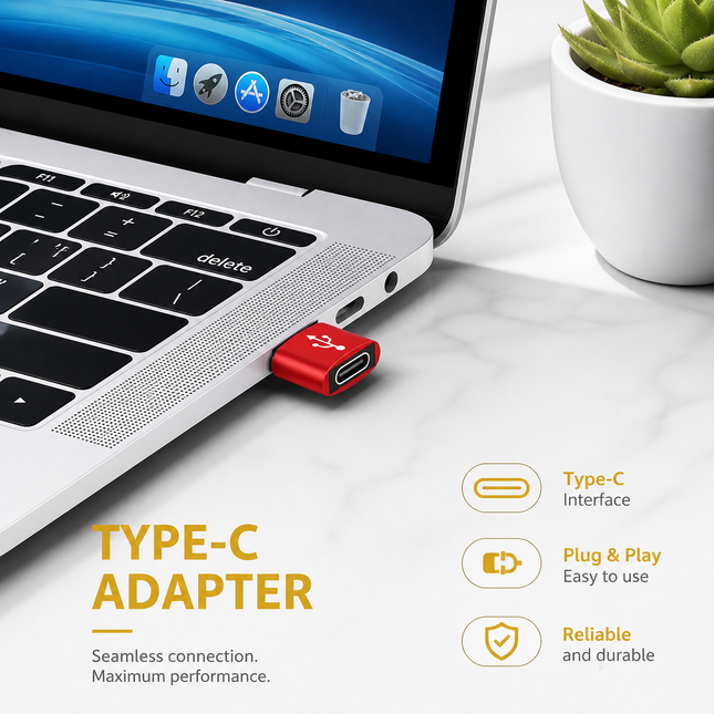 Adaptateur OTG USB vers USB-C – Convertisseur USB-A Mâle vers USB-C Femelle – Compatible MacBook, PC, Android, iOS et autres appareils – Connecteur USBC OTG – Certifié CE – Tension 5V