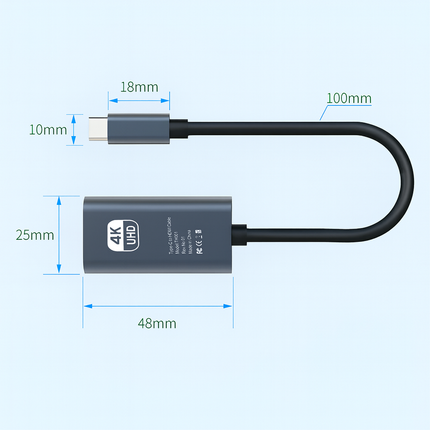 4K 60Hz  Type C to HDMI Adapter USB 3.1 HUB HDTV Converter Cable for iPhone 15 TV Converter for PC MacBook iPad Samsung Laptop