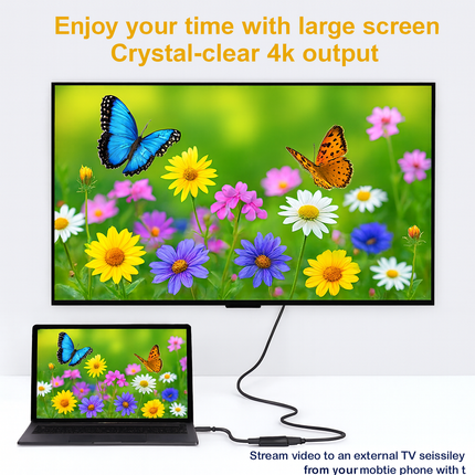 4K 60Hz  Type C to HDMI Adapter USB 3.1 HUB HDTV Converter Cable for iPhone 15 TV Converter for PC MacBook iPad Samsung Laptop