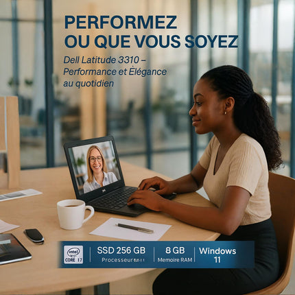 Dell Latitude 3310 Ordinateur Portable 13.3" - Core i5-8265U, 8GB RAM, 256GB SSD, Windows 11 Home