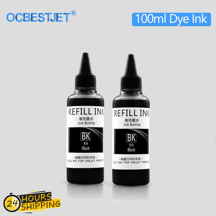 Kit de Recharge Encre Dye 100ML - Pour HP OfficeJet Pro 6950/6970/6960, 903-909XL (Noir, Cyan, Magenta, Jaune)