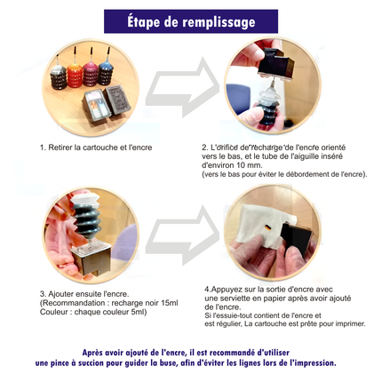 Cartouche d'Encre Rechargeable HP 63XL – Compatible Deskjet 1110, 2130, 3630, ENVY 4520, OfficeJet 4650