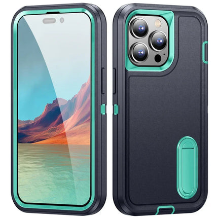 Coque Étui Anti-Choc Militaire à 3 Couches avec Support Kickstand | Pour iPhone 17 Pro Max, 16 15 14 13 12 11 Pro Max Plus etc | Protection Lourde PC + TPU
