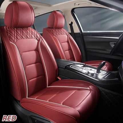Housses de Siège de Voiture Universelles 5 Places – Style Professionnel Simple – Confortables et Durables pour Toutes les Saisons – Adaptées à la Plupart des Véhicules – Cuir Artificiel – Mousse PE Rembourrée
