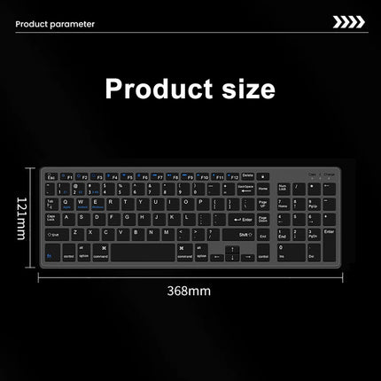 Clavier Sans Fil Bluetooth 5.0 & 2.4G – Mini Clavier Multimédia 102 Touches Ergonomique Compatible PC, Laptop, MacBook, iPad & Android