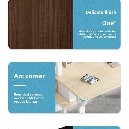 Bureau d’Ordinateur Multifonctionnel pour Chambre à Coucher – Simple et Élégant – Avec Bibliothèque Intégrée et Bureau d’Écriture – Style Modern Minimalism – Bois Durable – Poids 25 kg – Idéal pour Étude, Maison, Bureau