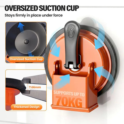 Outil de Serrage pour Joints de Plancher Bois – Ventouse Haute Adhérence >60kg avec Tampon Caoutchouc et Hauteur Réglable – Réparation et Rapprochement des Lames – Diamètre 118mm – Accessoire de Décoration Intérieure