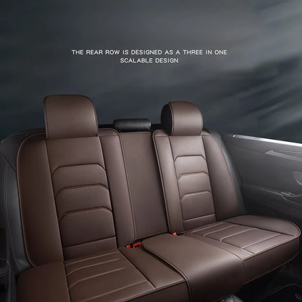 Housses de Siège de Voiture Universelles 5 Places – Style Professionnel Simple – Confortables et Durables pour Toutes les Saisons – Adaptées à la Plupart des Véhicules – Cuir Artificiel – Mousse PE Rembourrée
