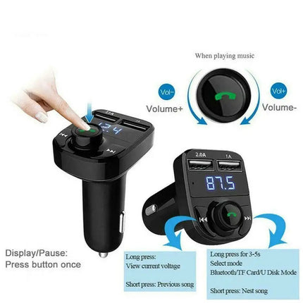 Émetteur FM Bluetooth 5.0 Voiture - Double USB 3.1A - Charge Rapide - Affichage Numérique - Kit Mains-Libres