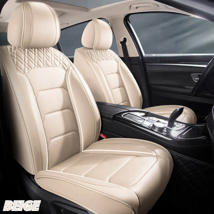 Housses de Siège de Voiture Universelles 5 Places – Style Professionnel Simple – Confortables et Durables pour Toutes les Saisons – Adaptées à la Plupart des Véhicules – Cuir Artificiel – Mousse PE Rembourrée