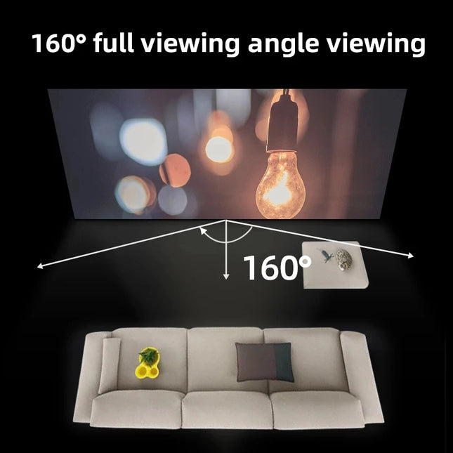 Écran de Projection Anti-Lumière 16:9 - Toile Réfléchissante Portable 60 à 133 Pouces - Grille Blanche Haute Définition 4K - Gain x2.5