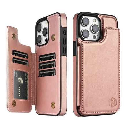 Étui Portefeuille Cuir PU Anti-RFID et Anti-Vol Magnétique | Pour iPhone 16 Pro Max 15 Plus 14 13 12 11 SE3 SE2 XR XS 8 7 | Poche Coque de Protection avec Porte-Cartes et Support