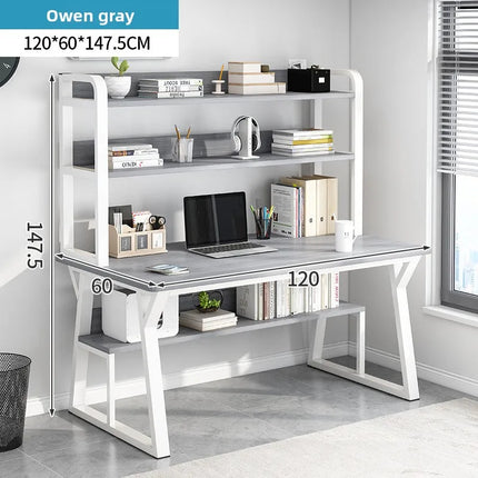 Bureau d’Ordinateur Multifonctionnel pour Chambre à Coucher – Simple et Élégant – Avec Bibliothèque Intégrée et Bureau d’Écriture – Style Modern Minimalism – Bois Durable – Poids 25 kg – Idéal pour Étude, Maison, Bureau