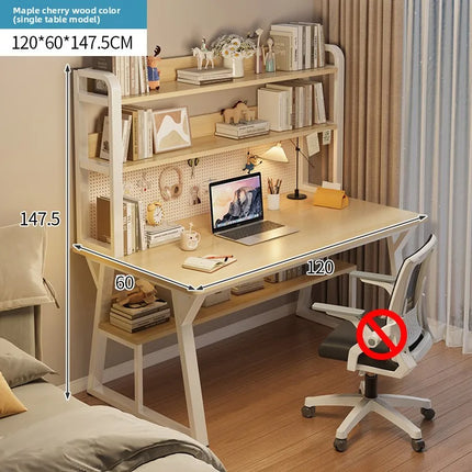 Bureau d’Ordinateur Multifonctionnel pour Chambre à Coucher – Simple et Élégant – Avec Bibliothèque Intégrée et Bureau d’Écriture – Style Modern Minimalism – Bois Durable – Poids 25 kg – Idéal pour Étude, Maison, Bureau