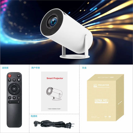 Mini Projecteur Portable 4K, Projecteur HD WiFi 200" - Compatible Smartphone/iPhone/PC/PS5/USB, Autofocus, Correction Keystone Automatique, Double Haut-Parleurs, Idée Cadeau