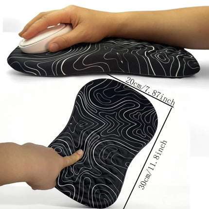 Repose-Poignet Ergonomique – Tapis de Souris avec Support de Poignet Confortable – Coton Mémoire Haute Élasticité – Antidérapant – Silicone Durable – Taille 30×20×2,5 cm – Pour Ordinateur Portable et Bureau