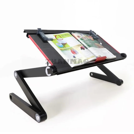 Bureau pour Ordinateur Portable Couché – Support Pliable et Réglable pour Tablette – Table de Lit Mobile – Étagère pour Clavier Intégrée – Aluminium Léger – Indépendant – Pour Lit, Canapé, Bureau