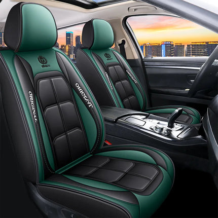 Housse de siège tout compris, Housse de Siège Auto Universelle en Cuir – Entièrement en Cuir – Toutes Saisons – Mousse PE Rembourrée – Disponible à l'Unité ou par Paire entièrement en cuir, housse de coussin universel toutes saisons