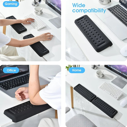 Repose-Poignet Ergonomique en Forme de L – Support pour Poignet et Avant-Bras – Base en Mousse Antidérapante – Confort Optimal pour le Travail sur Ordinateur – Cuir de Haute Qualité – 1 Pièce