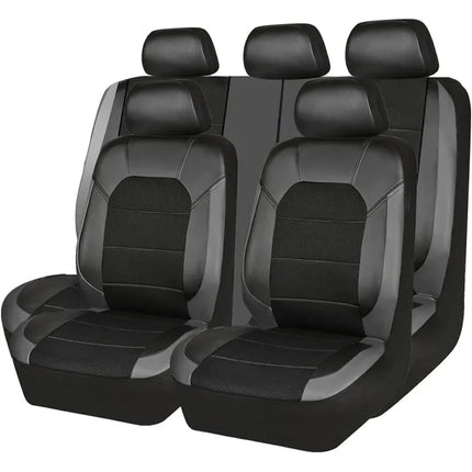 Housse de Siège de Voiture Universelle en Cuir PU – Ensemble Complet 9 Pièces – Luxe – 5 Sièges – Haute Qualité – Protection Complète 5 Places pour Voitures, SUV, Camions, Fourgonnettes