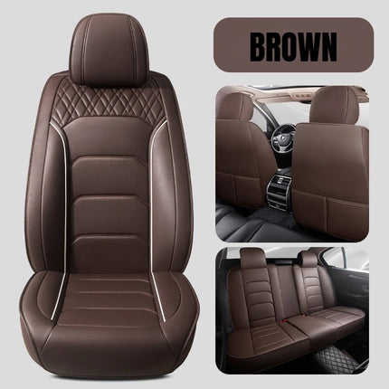 Housses de Siège de Voiture Universelles 5 Places – Style Professionnel Simple – Confortables et Durables pour Toutes les Saisons – Adaptées à la Plupart des Véhicules – Cuir Artificiel – Mousse PE Rembourrée