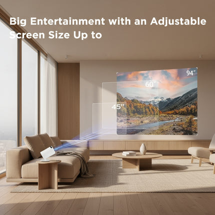 Mini Projecteur Portable 4K, Projecteur HD WiFi 200" - Compatible Smartphone/iPhone/PC/PS5/USB, Autofocus, Correction Keystone Automatique, Double Haut-Parleurs, Idée Cadeau