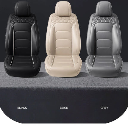 Housses de Siège de Voiture Universelles 5 Places – Style Professionnel Simple – Confortables et Durables pour Toutes les Saisons – Adaptées à la Plupart des Véhicules – Cuir Artificiel – Mousse PE Rembourrée