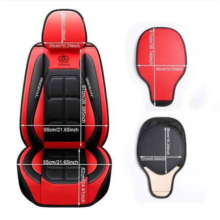 Housses de Siège Auto en Cuir Artificiel – Multi-Couleurs – Ajustement Universel – Idéal pour Améliorer le Style et la Protection de l'Intérieur Automobile – Mousse PE Rembourrée – Toutes Saisons – Disponible à l'Unité ou par Paire