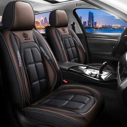 Housse de siège tout compris, Housse de Siège Auto Universelle en Cuir – Entièrement en Cuir – Toutes Saisons – Mousse PE Rembourrée – Disponible à l'Unité ou par Paire entièrement en cuir, housse de coussin universel toutes saisons