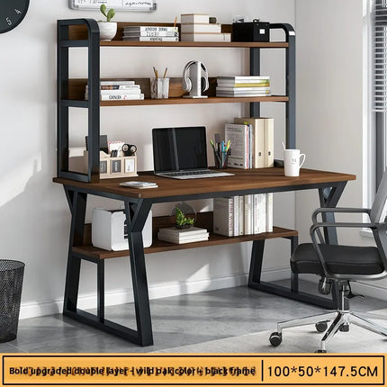 Bureau d’Ordinateur Multifonctionnel pour Chambre à Coucher – Simple et Élégant – Avec Bibliothèque Intégrée et Bureau d’Écriture – Style Modern Minimalism – Bois Durable – Poids 25 kg – Idéal pour Étude, Maison, Bureau