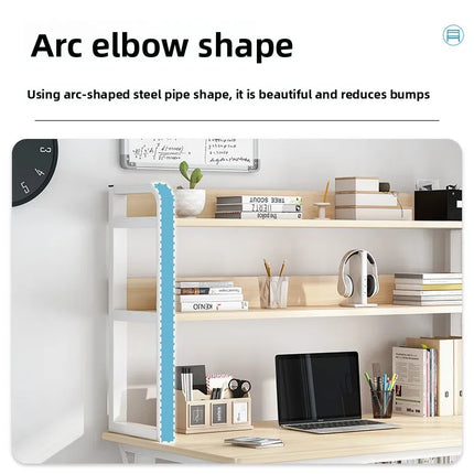 Bureau d’Ordinateur Multifonctionnel pour Chambre à Coucher – Simple et Élégant – Avec Bibliothèque Intégrée et Bureau d’Écriture – Style Modern Minimalism – Bois Durable – Poids 25 kg – Idéal pour Étude, Maison, Bureau