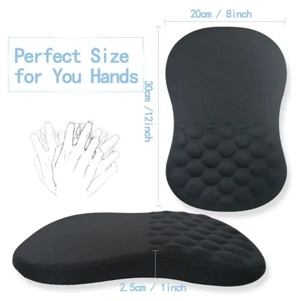 Repose-Poignet Ergonomique – Tapis de Souris avec Support de Poignet Confortable – Coton Mémoire Haute Élasticité – Antidérapant – Silicone Durable – Taille 30×20×2,5 cm – Pour Ordinateur Portable et Bureau