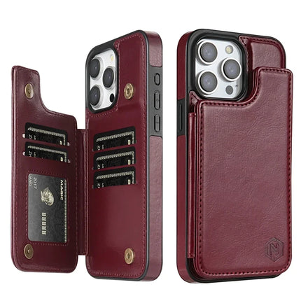 Étui Portefeuille Cuir PU Anti-RFID et Anti-Vol Magnétique | Pour iPhone 16 Pro Max 15 Plus 14 13 12 11 SE3 SE2 XR XS 8 7 | Poche Coque de Protection avec Porte-Cartes et Support