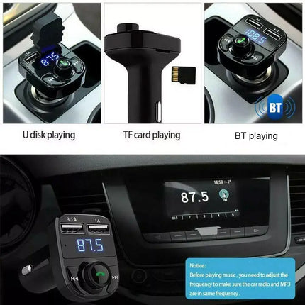 Émetteur FM Bluetooth 5.0 Voiture - Double USB 3.1A - Charge Rapide - Affichage Numérique - Kit Mains-Libres