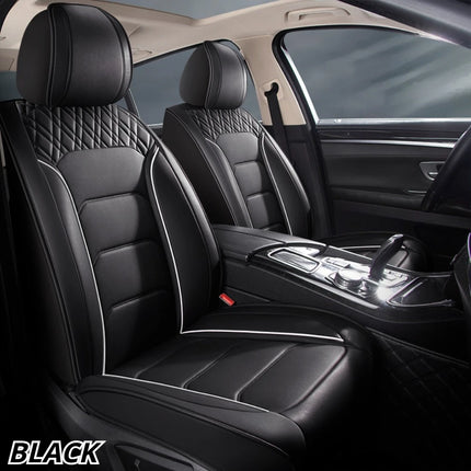 Housses de Siège de Voiture Universelles 5 Places – Style Professionnel Simple – Confortables et Durables pour Toutes les Saisons – Adaptées à la Plupart des Véhicules – Cuir Artificiel – Mousse PE Rembourrée